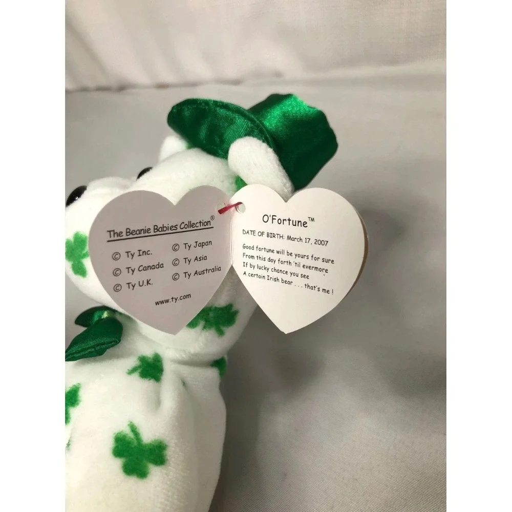 Ty Beanie Babies St Patricks Day Bears Lucky ODay and OFortune Set of 2 Plush